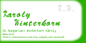 karoly winterkorn business card
